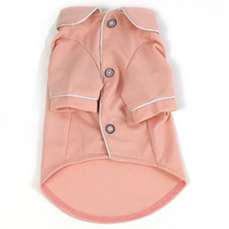 Pink button-front pet pajama shirt