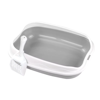 Semi-Enclosed Cat Litter Box with High Sides