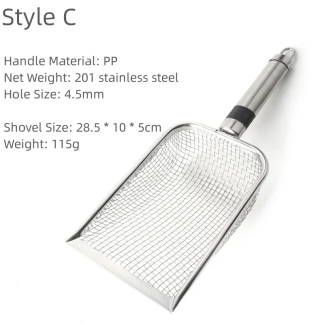 Long-Handle Stainless Steel Cat Litter Scoop